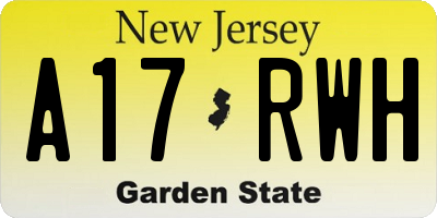 NJ license plate A17RWH
