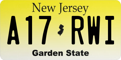 NJ license plate A17RWI