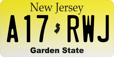 NJ license plate A17RWJ