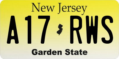 NJ license plate A17RWS