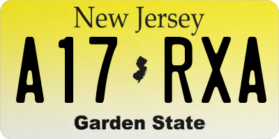 NJ license plate A17RXA