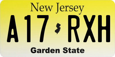 NJ license plate A17RXH