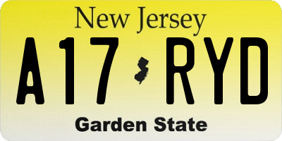 NJ license plate A17RYD