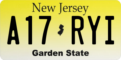 NJ license plate A17RYI