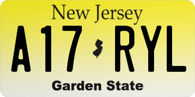 NJ license plate A17RYL