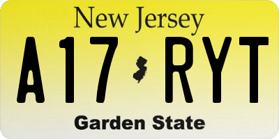NJ license plate A17RYT