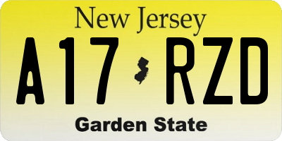 NJ license plate A17RZD