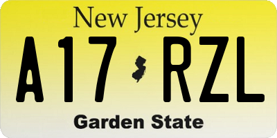 NJ license plate A17RZL