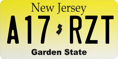 NJ license plate A17RZT