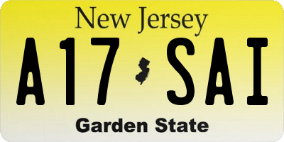 NJ license plate A17SAI