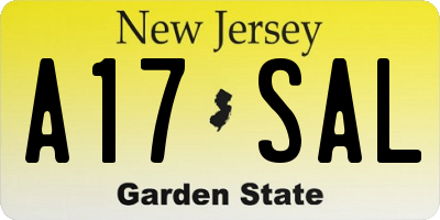 NJ license plate A17SAL