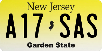 NJ license plate A17SAS