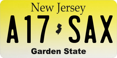 NJ license plate A17SAX