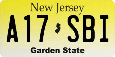 NJ license plate A17SBI