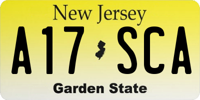 NJ license plate A17SCA