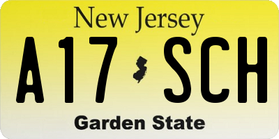 NJ license plate A17SCH