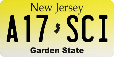 NJ license plate A17SCI