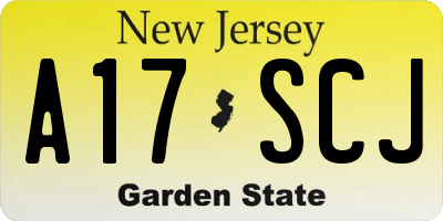 NJ license plate A17SCJ