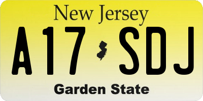 NJ license plate A17SDJ