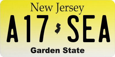 NJ license plate A17SEA