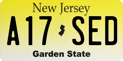 NJ license plate A17SED