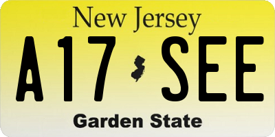 NJ license plate A17SEE