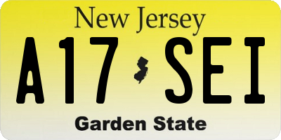 NJ license plate A17SEI