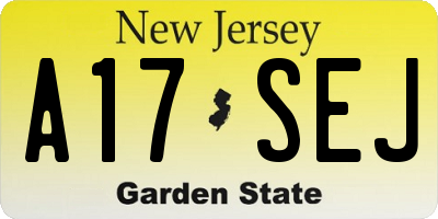 NJ license plate A17SEJ