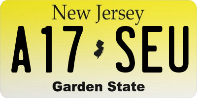 NJ license plate A17SEU