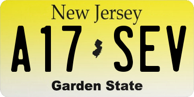 NJ license plate A17SEV
