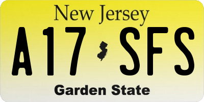 NJ license plate A17SFS