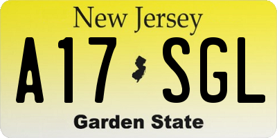 NJ license plate A17SGL