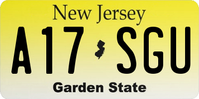 NJ license plate A17SGU