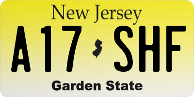 NJ license plate A17SHF