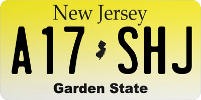 NJ license plate A17SHJ