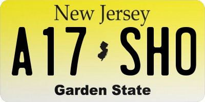 NJ license plate A17SHO