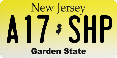 NJ license plate A17SHP