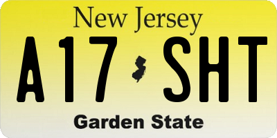 NJ license plate A17SHT