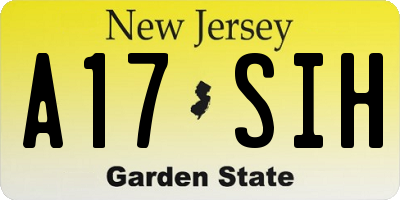 NJ license plate A17SIH