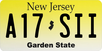 NJ license plate A17SII