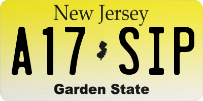 NJ license plate A17SIP