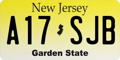 NJ license plate A17SJB