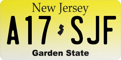 NJ license plate A17SJF