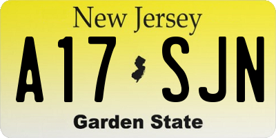 NJ license plate A17SJN