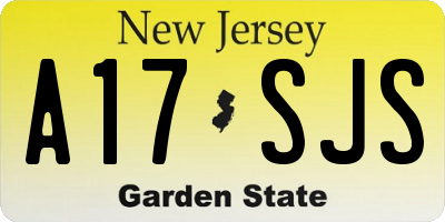 NJ license plate A17SJS