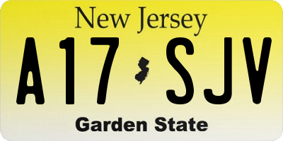 NJ license plate A17SJV