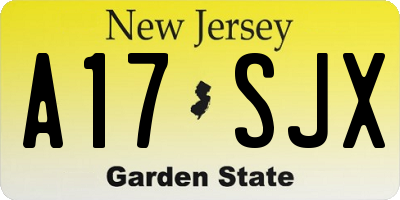 NJ license plate A17SJX