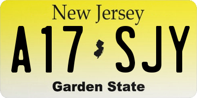 NJ license plate A17SJY