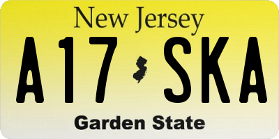 NJ license plate A17SKA