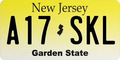 NJ license plate A17SKL